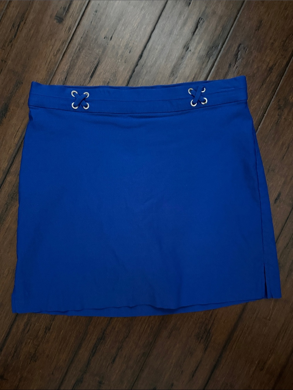 Rafaella Royal Blue Mini Skirt with Grommet Detail